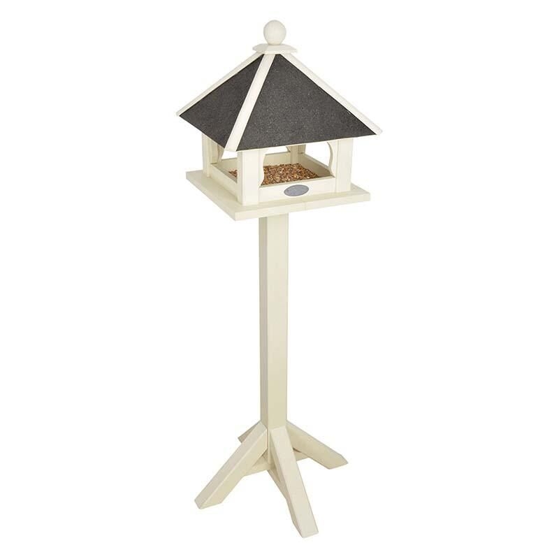 Mangeoire sur pied pour oiseaux Blanc 132cm