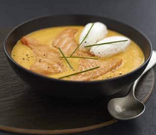 Velouté de potiron au saumon