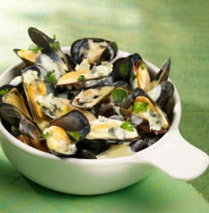 Moules au Roquefort