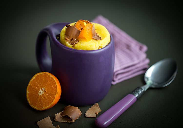 mug cake clémentine cœur fondant au chocolat