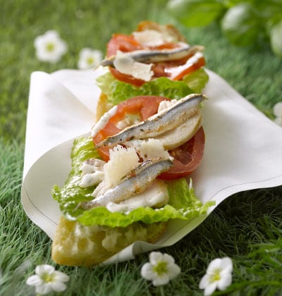 sandwich poulet tartare anchois