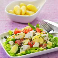 Salade de pommes de terre primeurs au cabillaud