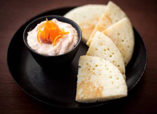 rillette saumon orange blini