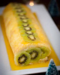 buche-au-kiwi - Bûche à la crème légère et aux kiwis