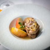 pintade au vinaigre et pommes