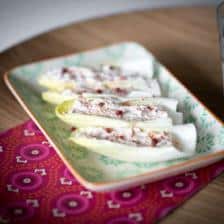 Endives crues farcie au fromage frais et canard