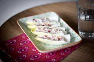 Endives crues farcie au fromage frais et canard