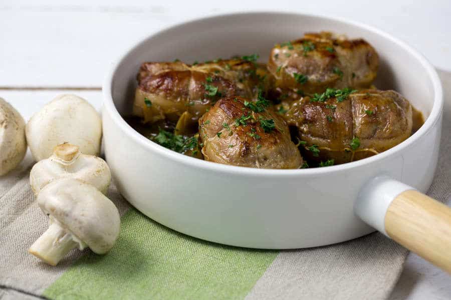 Paupiette de veau farcie aux champignons de Paris