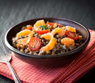 Salade de lentilles au saumon et yaourt