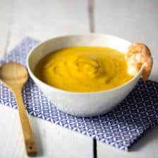 Velouté patate douce gambas