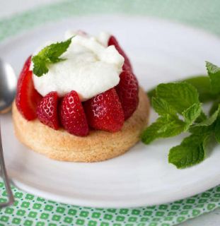 sable-fraise-menthe - Sablés « baratte », fraises et écume de menthe