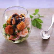 verrine avocat crevette fromage frais