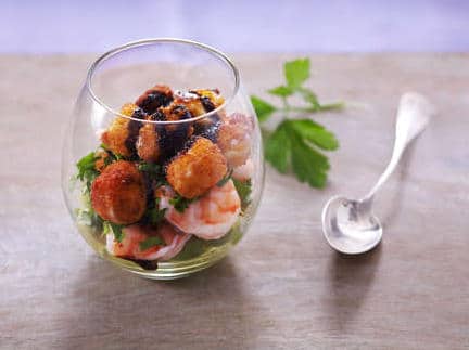 verrine avocat crevette fromage frais