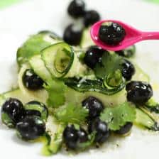 Salade olives tagliatelle courgettes