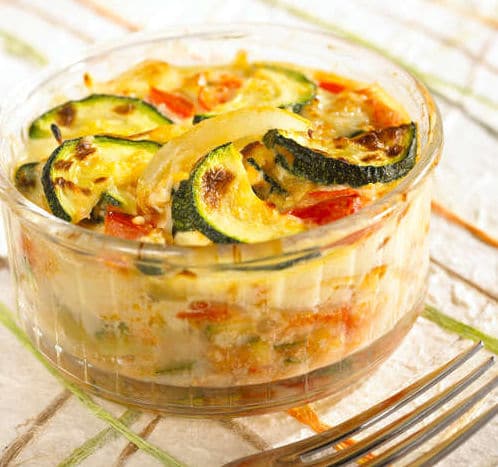 gratin pain tomate courgette