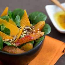 salade de mâche aux oranges et mimolette