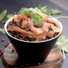 salade lentille saumon quinoa