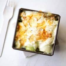 Gratin de poireaux au brie
