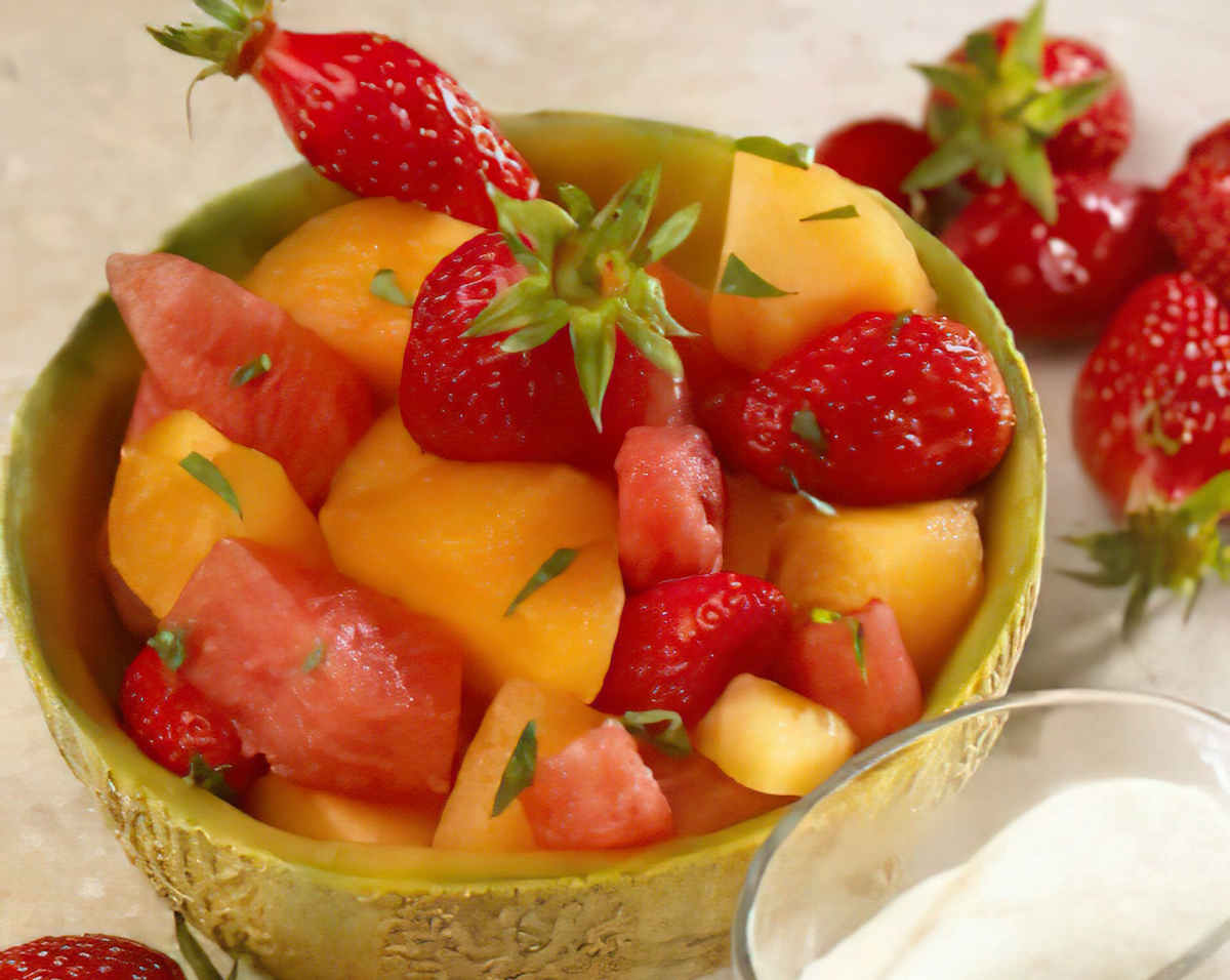 salade de fruits au basilic