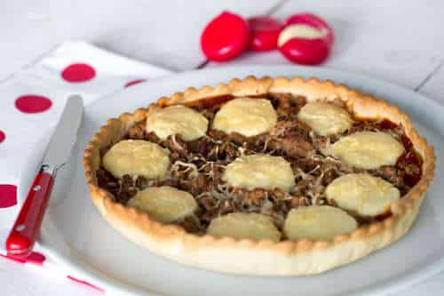 Tarte salée au thon tomates et babybel