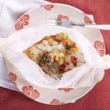 Papillotes de poisson-beurre de poivrons