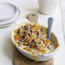 gratin de courge et lentilles du Puy au Bleu aveze