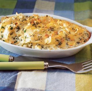 Gratin de farfalles au fromage