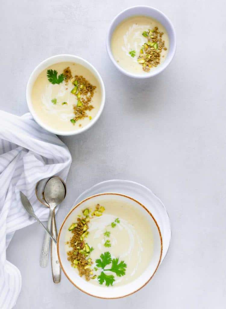 recette de velouté de chou-fleur aux pistaches