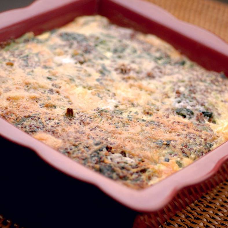 Gratin quinoa epinard