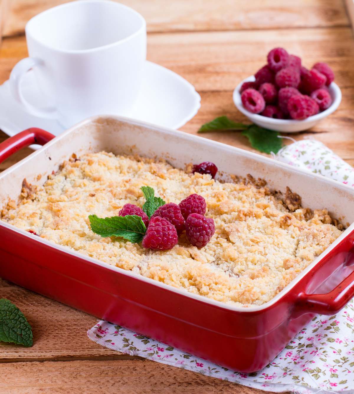 crumble pomme framboise