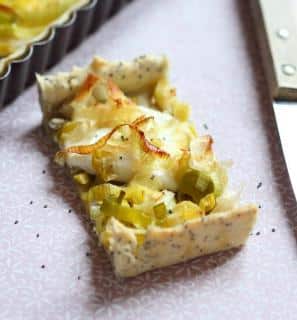 tarte poireaux chevre et pavot