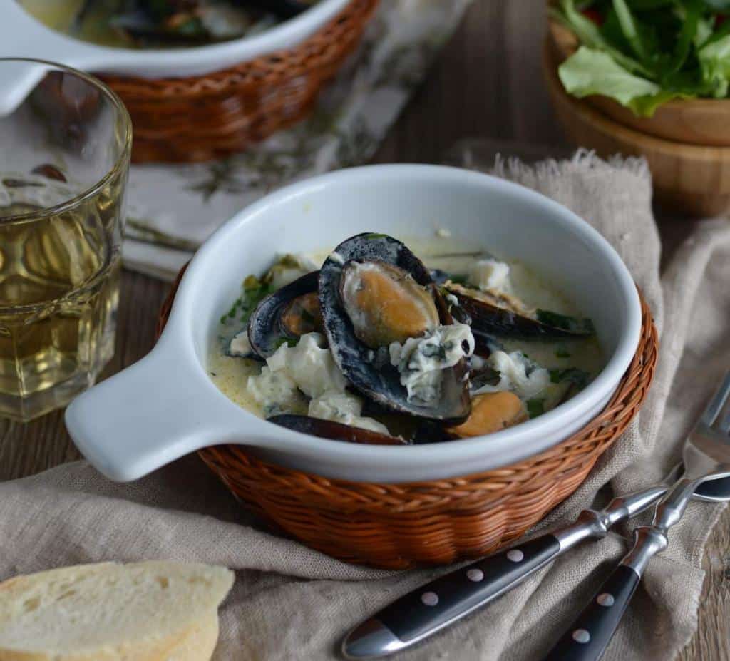 Moules au Roquefort recette