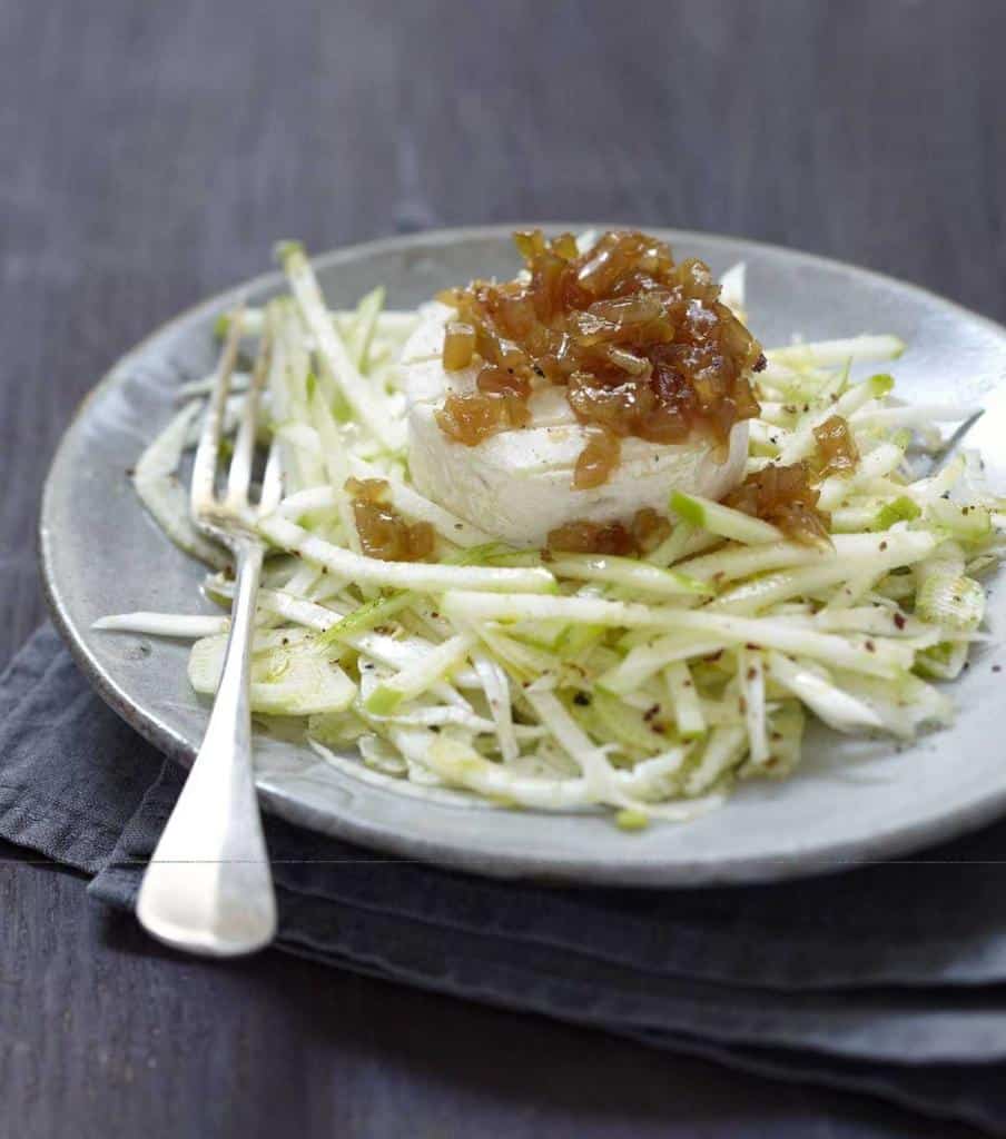 Salade croquante de fenouil, céleri-rave, pomme et pélardon