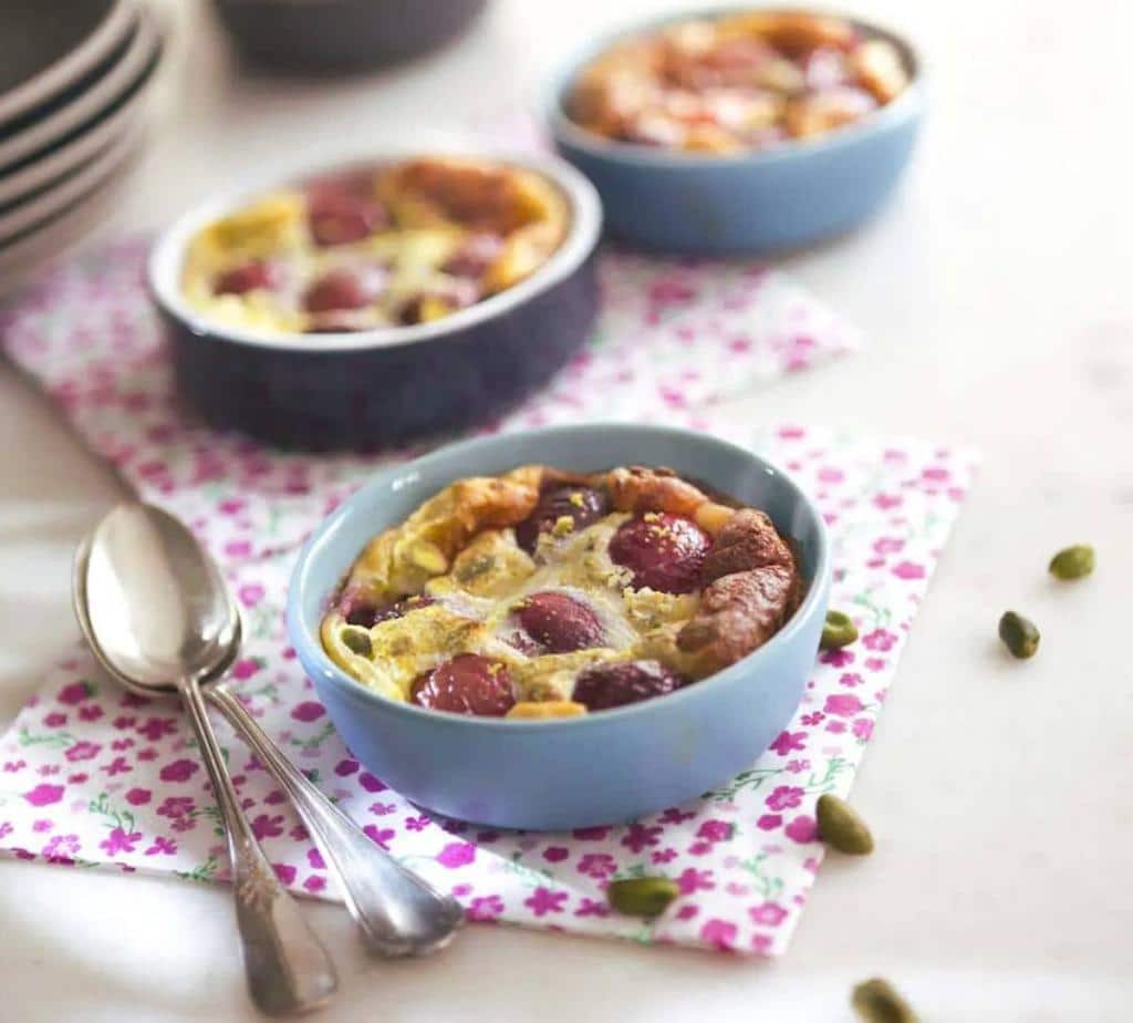 clafoutis cerise pistache