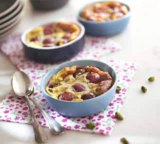 clafoutis cerise pistache