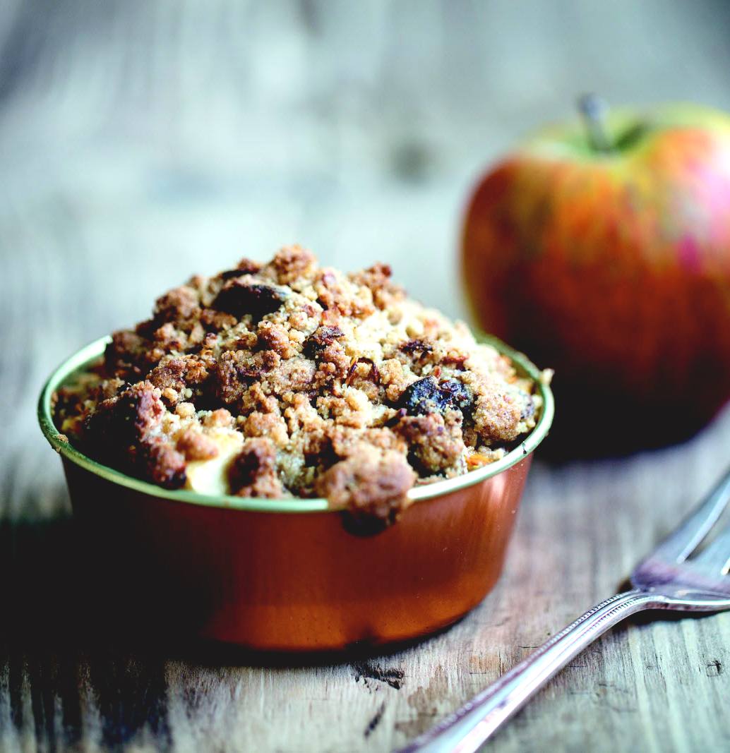 Crumble pomme miel