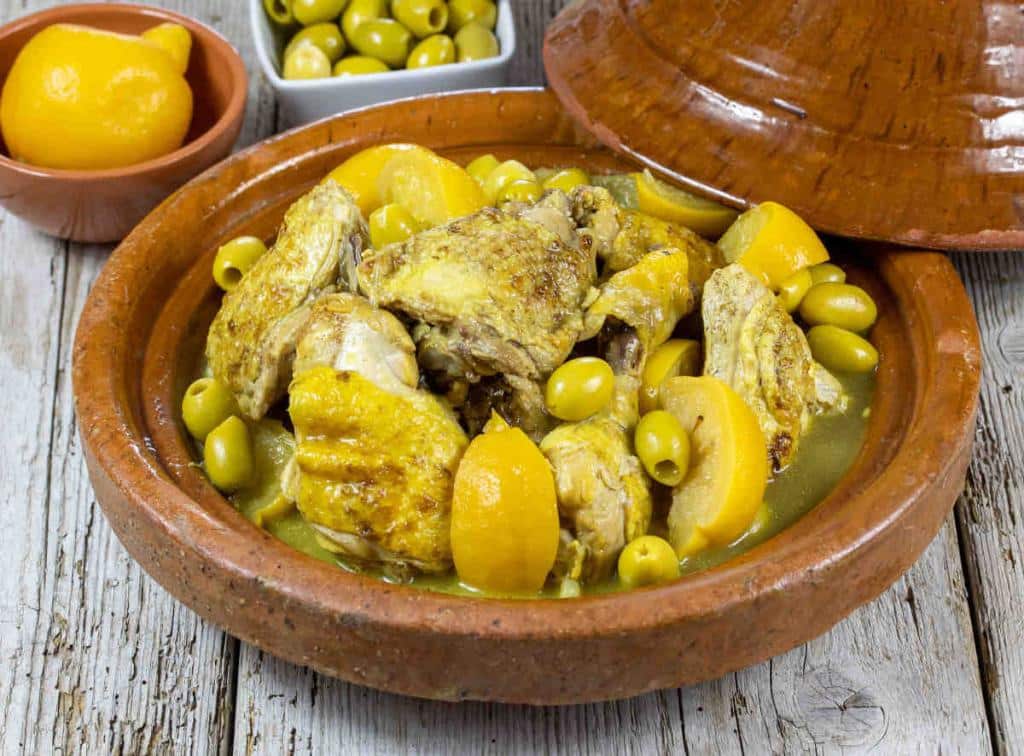 Poulet aux olives et citrons confits