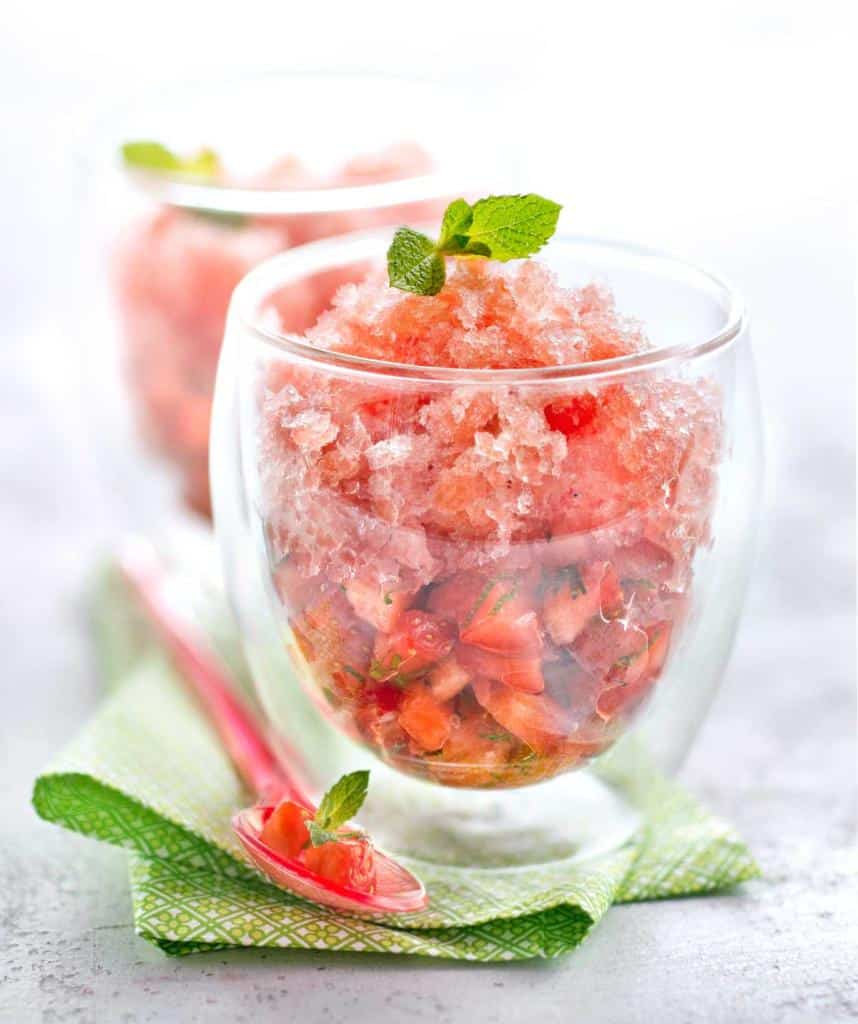 tartare de fraise menthe pasteque