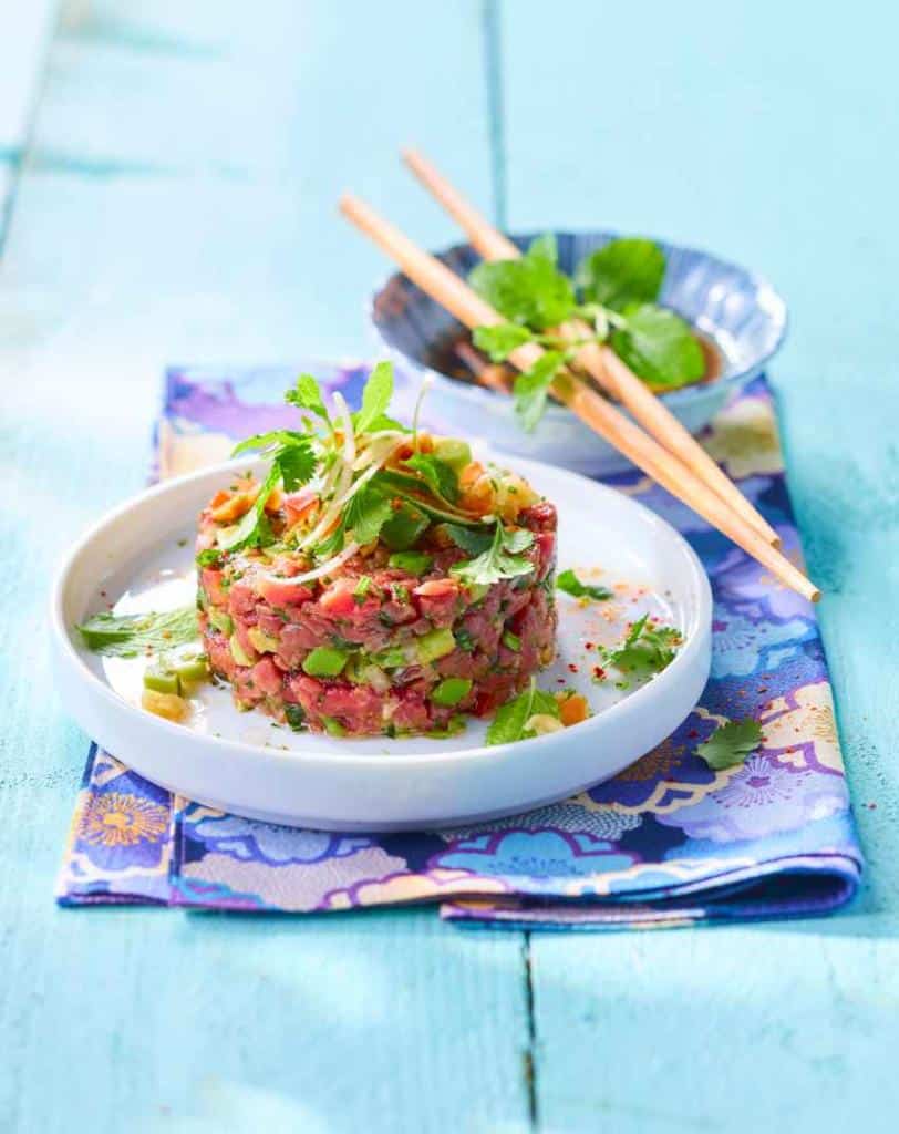 Recette de tartare de boeuf avec avocat façon Thai