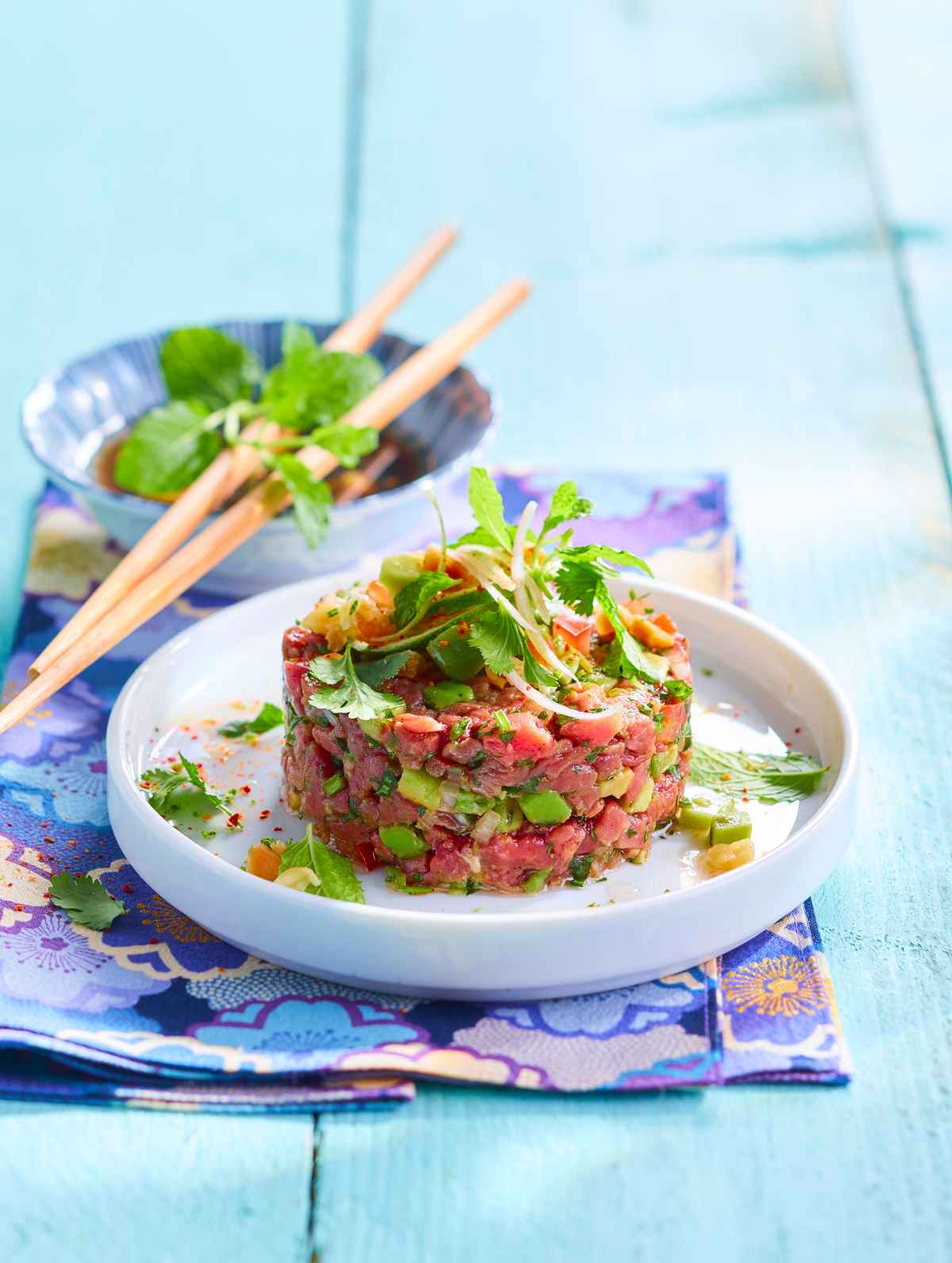 Tartare de boeuf avec avocat façon Thai