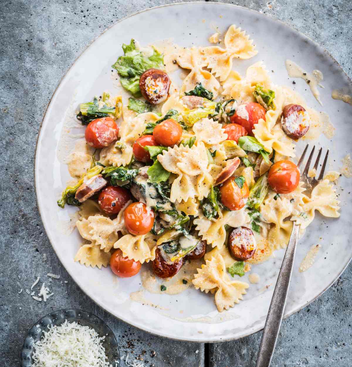 salade de pate farfalle tomate chorizo