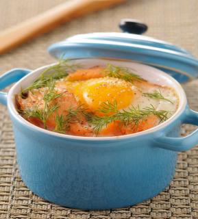 Oeuf cocotte au saumon