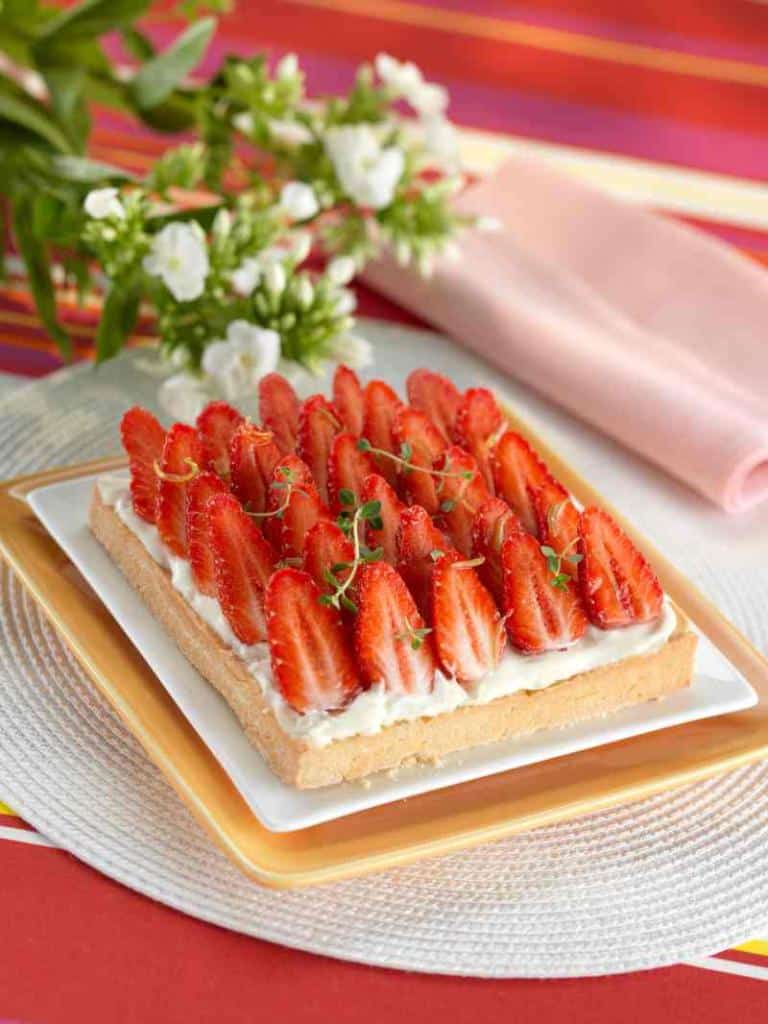 Recette de tarte aux fraises et au mascarpone avec petit beurre