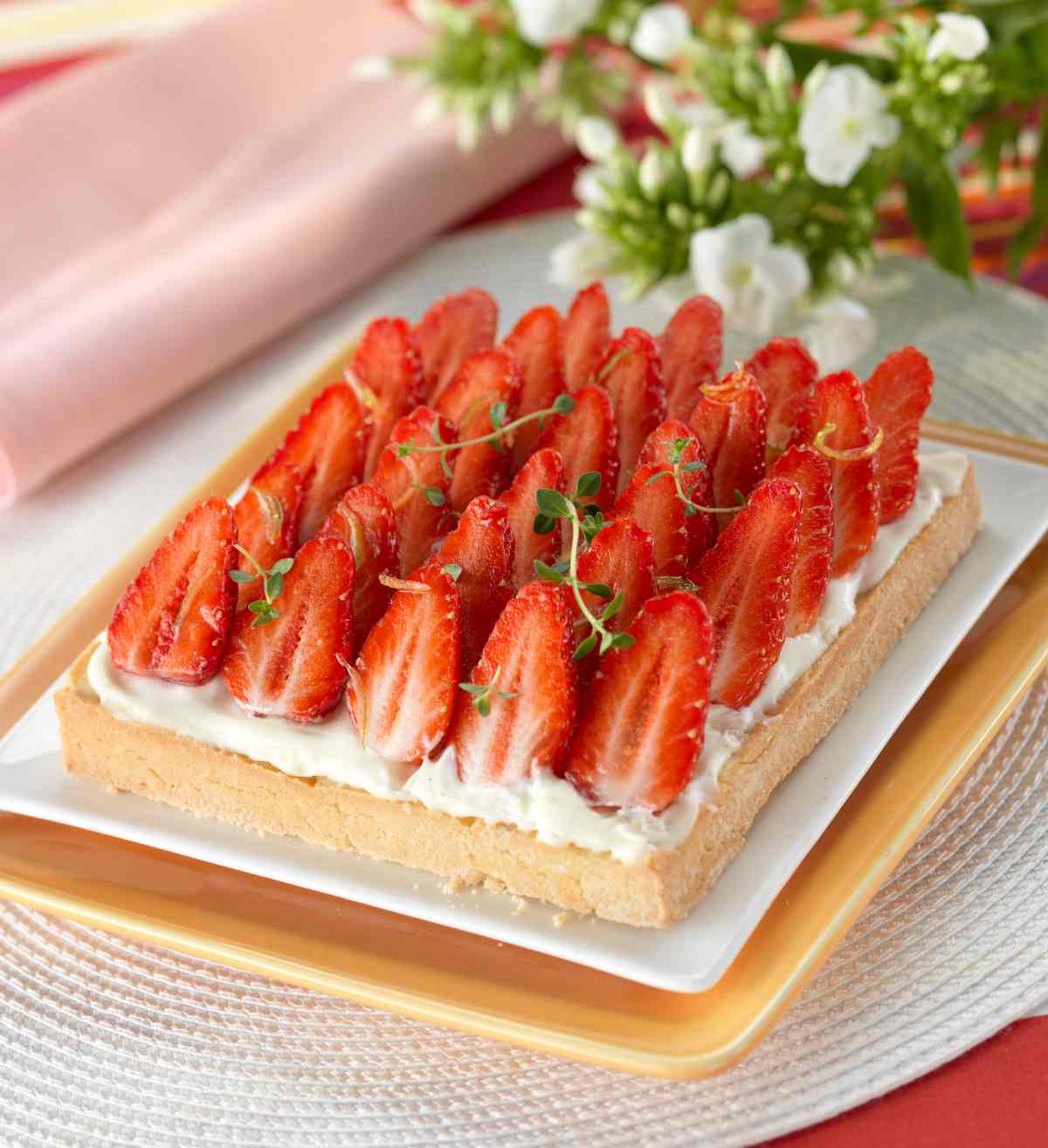 Tarte aux fraises petit beurre et au mascarpone