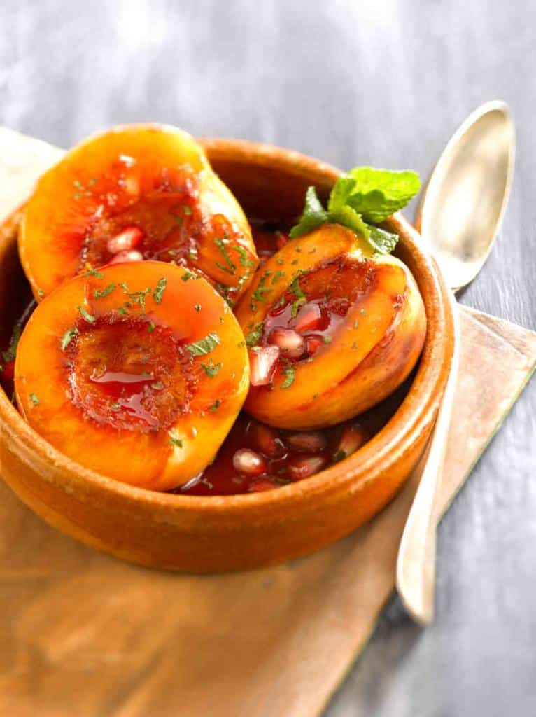 Recette des nectarines rôties au jus de grenade