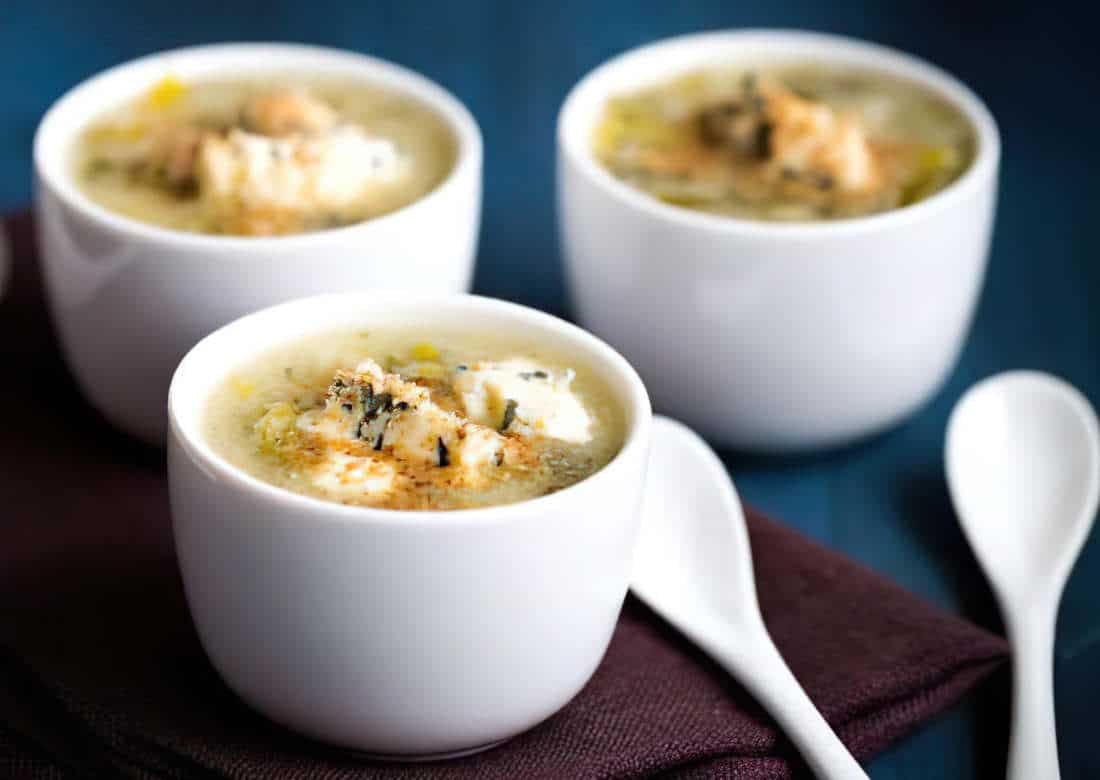 Bouillon de légumes au bleu d’Auvergne