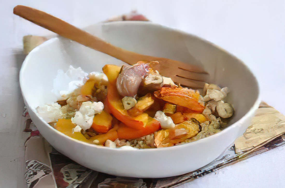 Recette du Potimarron rôti au chèvre et quinoa