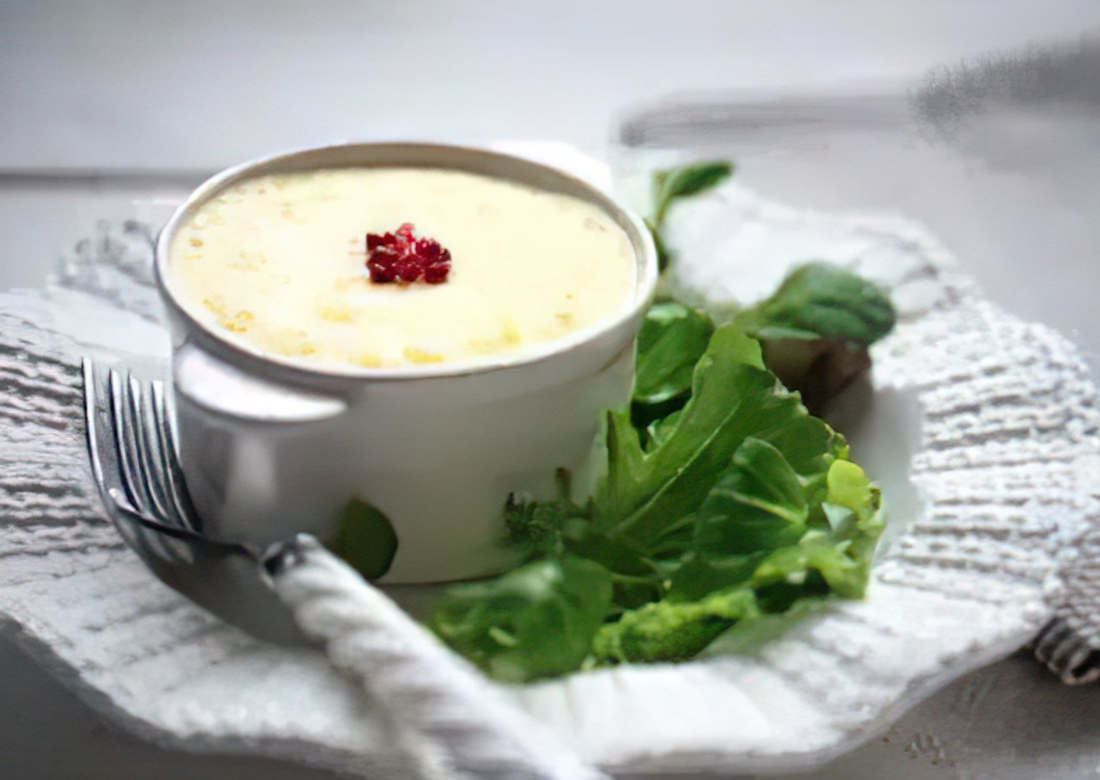 Recette du flanc de saint-marcellin, salade d'herbes