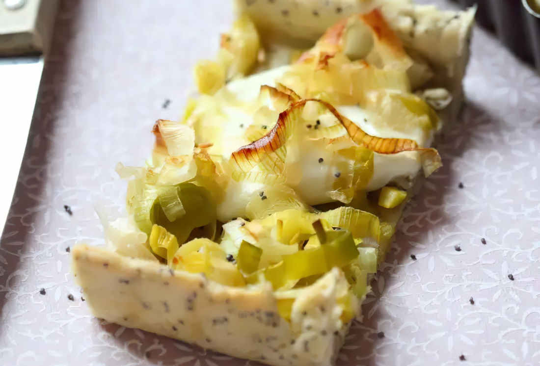 tarte au poireau chevre et pavot