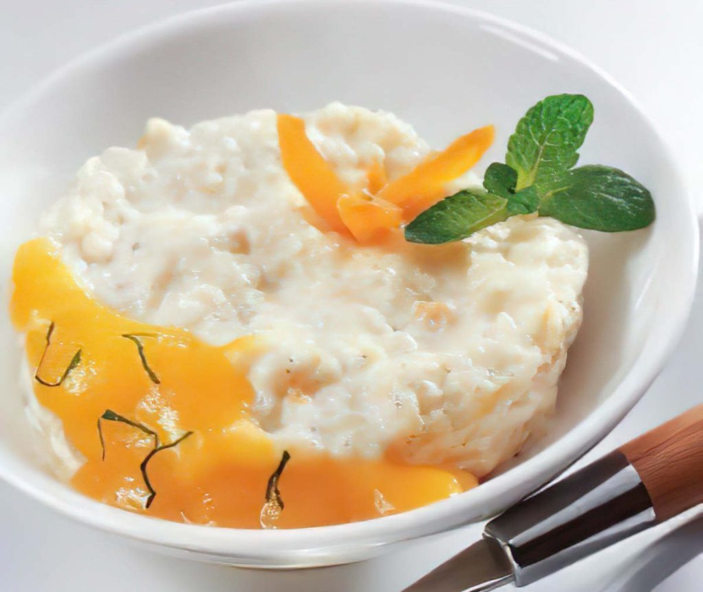gateau de riz - coulis abricot